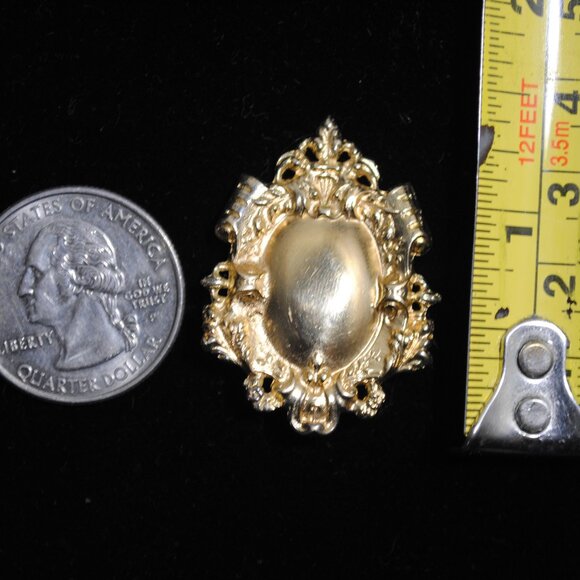 Vintage Gold Vermeil Sterling Silver Victorian Style Brooch 925 - Picture 7 of 8